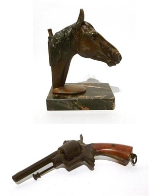 Lot 250 - A Novelty Cigar Cutter in the Form of a Revolver, trigger operated, with wooden handle and...