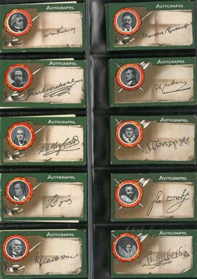 Lot 265 - A Set of Taddys ' Autographs' Cigarette Cards, circa 1912, twenty five cards, in plastic...