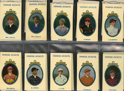 Lot 267 - A Rare Set of Taddys 'Famous Jockeys' Cigarette Cards, twenty five cards, circa 1910, in...