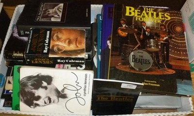 Lot 280 - A Collection of John Lennon and The Beatles Memorabilia, including picture discs, albums,...