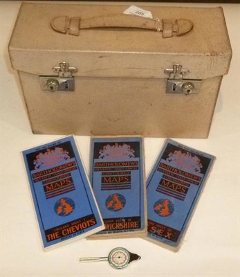 Lot 285 - A Leather Cased Set of Bartholomews Revised Half Inch Contoured Road Maps for England & Wales,...