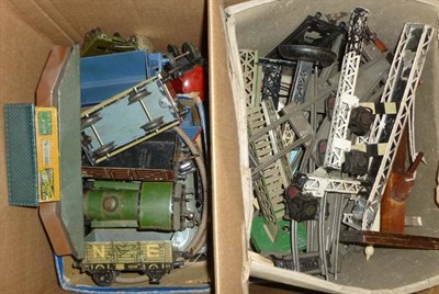 Lot 1046 - A Collection of Hornby 'O' Gauge Trains and Accessories, including two clockwork 0-4-0...