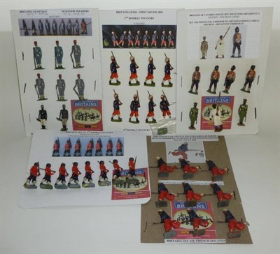 Lot 1082 - Seven Unboxed Sets/Part Sets of Britains Hollowcast Lead Indian and African Soldiers - No.43 French