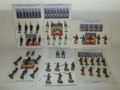 Lot 1083 - Six Unboxed Sets/Part Sets of Britains Hollowcast Soldiers of the World - No.214 Royal Canadian...