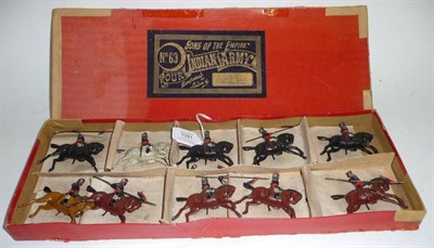 Lot 1091 - A Boxed Set of Britains Lead 'Indian Army 10th Bengal Lancers' No.63, pre-war set, containing...