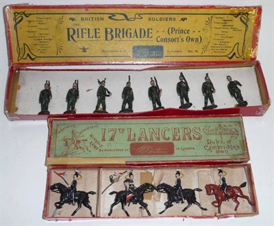 Lot 1093 - A Boxed Set of Britains Lead 'The Rifle Brigade (Prince Consorts Own)' No.9, pre-war set with...