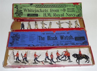 Lot 1094 - A Boxed Set of Britains Lead 'Whitejackets from H.M. Royal Navy' No.80, pre-war set with oval...
