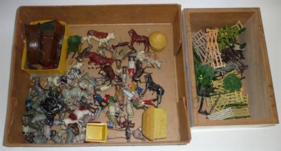 Lot 1097 - A Collection of Playworn Britains and Other Hollowcast Lead Farm Figures and Accessories, including