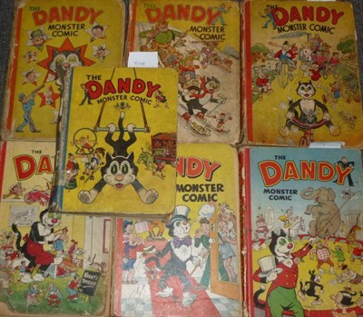 Lot 1109 - Seven Early Dandy Monster Comic Annuals, comprising 1940, 1943, 1945, 1946, 1949, 1951 & 1952 (poor