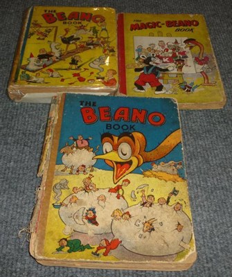 Lot 1110 - Three Early Beano Annuals - 1940, 1941 and 1950 (very poor condition overall)