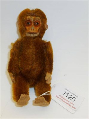 Lot 1120 - A Schuco Chimpanzee Scent Bottle, with cinnamon mohair body, felt hands, feet and ears, metal...