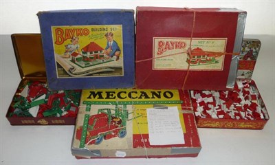 Lot 1139 - Mixed Toys, comprising a boxed Meccano No.6 Set and a wooden box of Meccano parts, including...