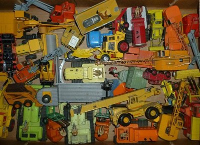 Lot 1144 - A Collection of Playworn Diecast Earthmoving and Construction Vehicles, makers include Dinky, Corgi