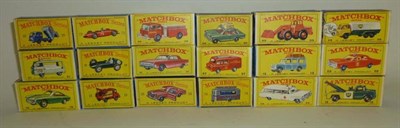 Lot 1172 - Eighteen Boxed Matchbox 1-75 Series Vehicles - No.12 Safari Land Rover, No.13 Dodge Wreck...