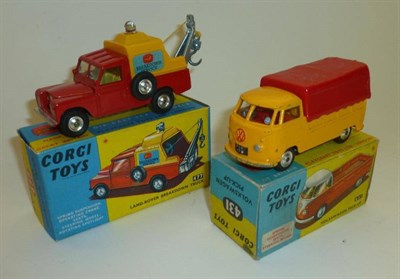 Lot 1183 - Two Boxed Corgi Commercial Vehicles:- Volkswagen Pick-Up No.431, with yellow body, red plastic...