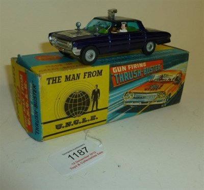 Lot 1187 - A Boxed Corgi The Man From U.N.C.L.E. Gun Firing Thrush-Buster No.497, in metallic blue/purple,...