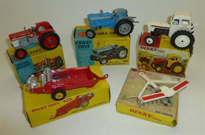 Lot 1195 - Two Boxed Corgi Tractors - Massey-Ferguson 165 No.66, in red & Ford 5000 Super Major No.67, in blue