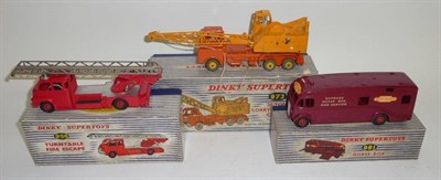 Lot 1209 - Three Boxed Dinky Supertoys Commercial Vehicles - Horse Box No.981, Turntable Fire Escape...