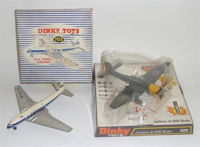 Lot 1214 - Two Boxed Dinky Aircraft - D.H.Comet Airliner No.702 and Junkers JU 87B Stuka