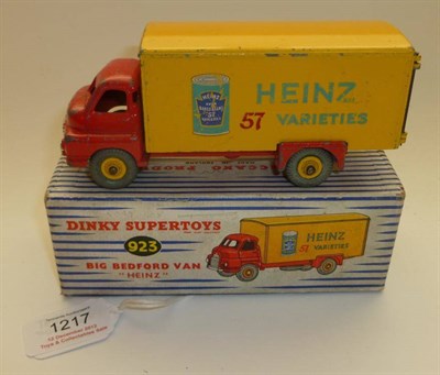 Lot 1217 - A Boxed Dinky Supertoys Big Bedford 'Heinz' Van No.923, with red cab and chassis, yellow back,...