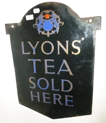 Lot 1236 - Three Enamel Advertising Signs:- 'Guinness is Good For You', in a pine frame; 'Lyons Tea Sold Here'