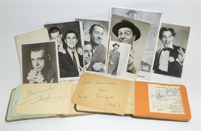 Lot 1259 - A Small Collection of Autographs and Signed Photographs of Entertainers, including Max Wall,...