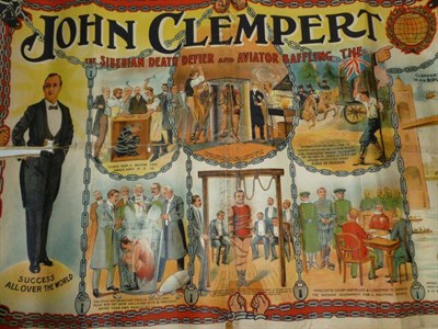 Lot 1261 - A Collection of Posters and other Ephemera Relating to Escapologist John Clempert, including...