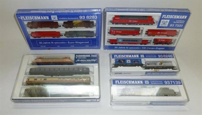 Lot 28 - Two Boxed Fleischmann 'N' Gauge Train Sets - 30 Years Intercity No.7802 and 30 Years of Piccolo...