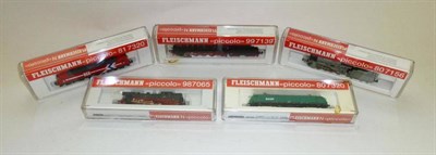 Lot 29 - Five Boxed Fleischmann 'N' Gauge Piccolo Locomotives, box numbers 997139, 987065, 807320,...