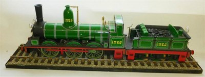 Lot 34 - A Large Scratch Built 4inch Gauge Wooden Model of an 0-6-0 Locomotive and Tender, painted in...