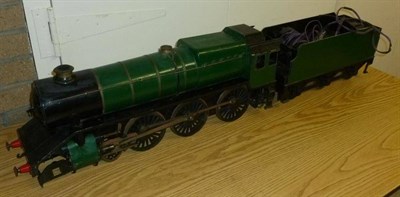 Lot 64 - A Scratch Built 3 1/2 Inch Gauge Live Steam 4-6-0 Locomotive & Tender, with green and black...