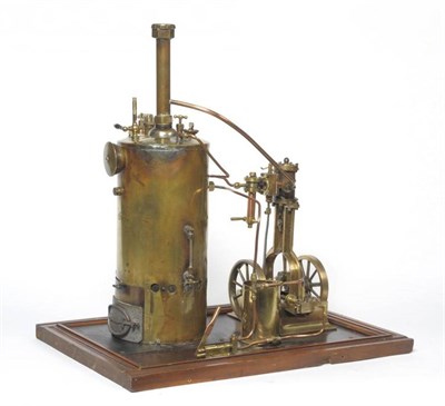 Lot 80 - A Large Stationary Steam Plant, possibly by Whitney of London, of all brass construction, the...