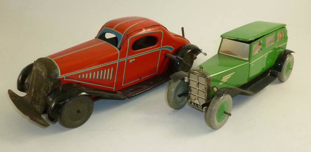 Lot 87 - A Chad Valley Clockwork Tinplate Saloon Car,