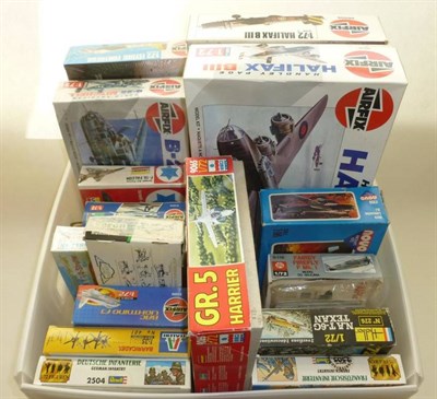 Lot 95 - Twenty Boxed Plastic Model Kits, mainly aircraft, makers include Airfix, Heller, Italeri, Esci,...