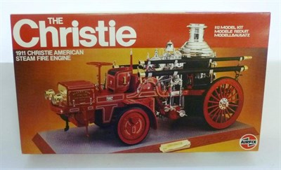 Lot 99 - A Boxed Unmade Airfix Plastic Model Kit of The Christie American Fire Engine, together with six...