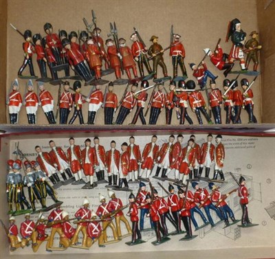 Lot 114 - A Large Collection of Britains Repainted Hollowcast Lead Figures, including four horse drawn...