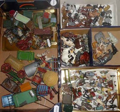 Lot 125 - A Large Collection of Britains and Other Hollowcast Lead Farming Figures & Accessories,...