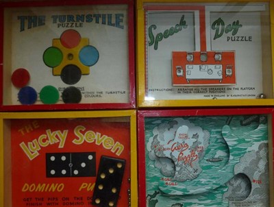 Lot 133 - Thirteen Dexterity Puzzles, Mainly R & J. Series, including a Golf Puzzle, Queen Mary Puzzle,...