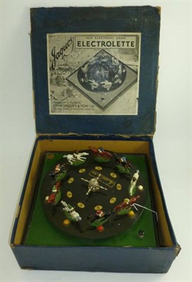 Lot 136 - A Jaques New Electrical Electrolette Horse Racing Game, comprising nine horses with jockeys on...