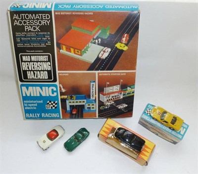 Lot 148 - A Collection of Triang Minic Motorway, including a boxed Mad Motorists Reversing Hazard, boxed Ford