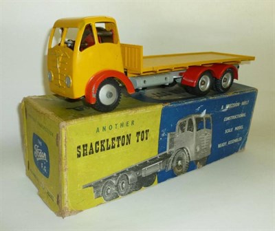 Lot 169 - A Boxed Shackleton Foden FG Flat Back Wagon, with yellow cab and back, grey chassis, red wheel...