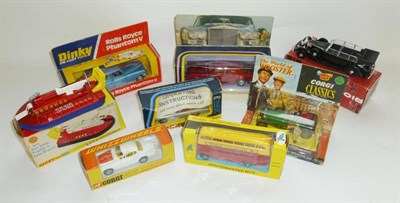 Lot 171 - Eight Boxed Diecast Vehicles, comprising Corgi - The Saints Volvo No.201, James Bond Aston...