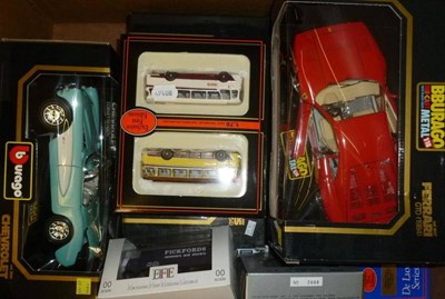 Lot 175 - A Collection of Boxed Diecast Vehicles, including four Burago cars, EFE buses, Matchbox Models...