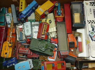 Lot 178 - A Box of Playworn Diecast Vehicles, makers include Dinky, Corgi and Spot-On, includes cars,...