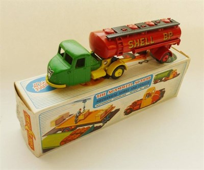 Lot 189 - A Boxed Crescent Toys Diecast Scammell Scarab Shell B.P. Tanker No.1276, with green cab, yellow...