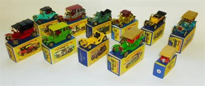 Lot 199 - Ten Early Boxed Matchbox Models of Yesteryear, box numbers - Y-1, Y-3, Y-6, 2 x Y-7, Y-8, Y-12,...