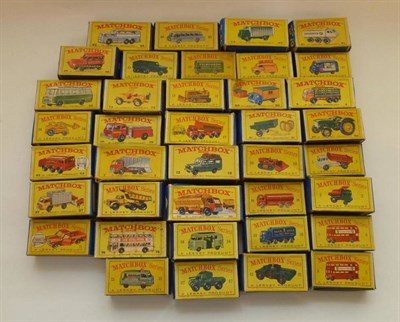 Lot 202 - Thirty Nine Boxed Matchbox 1-75 Series Vehicles - No.2 Muir Hill Dumper, No.3 Bedford Tipper,...