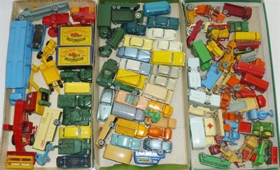 Lot 204 - A Collection of Matchbox 1-75 Series Vehicles, including a boxed Saracen Personnel Carrier No.54, a