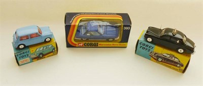 Lot 206 - Three Boxed Corgi Cars - Riley Pathfinder Police Car No.209, Morris Mini-Minor No.226 and...