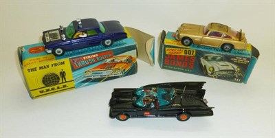 Lot 219 - Three Corgi TV Related Vehicles - boxed James Bond's Aston Martin DB5 No.261, boxed Man from...